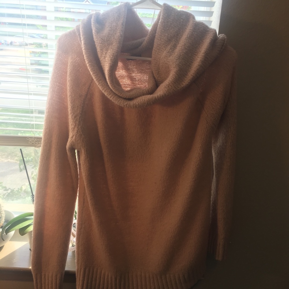 Pink cowl neck soft sweater